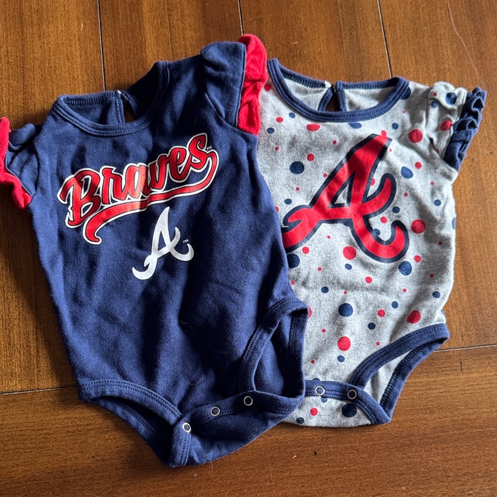 Genuine Merchandise Braves Bodysuits - Navy and Gray